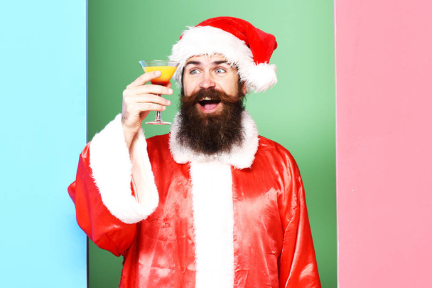 funny bearded santa claus man - Photo, Image