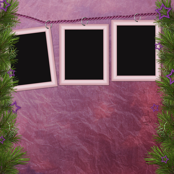 Christmas background with frames - Foto, imagen