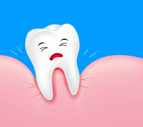 Detailní záběr zubů charakteru s dásní problémy.  - Vektor, obrázek