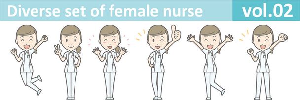 Різний набір жіночої медсестри, векторний формат EPS10 vol.02
 - Вектор, зображення