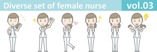 Різний набір жіночої медсестри, EPS10 векторний формат vol.03
 - Вектор, зображення
