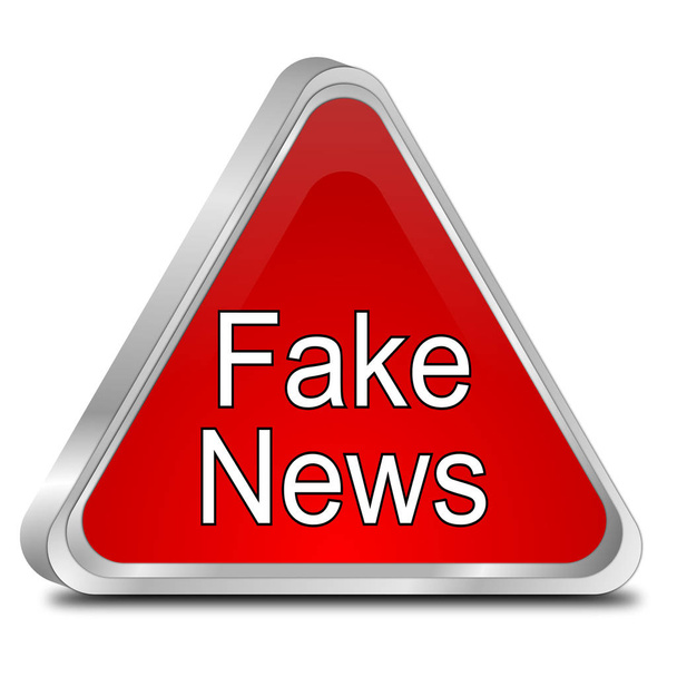 Fake News Warnschild - 3D Illustration - Foto, Bild
