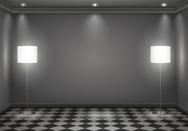 Εσωτερικό σκοτεινό δωμάτιο - Διάνυσμα, εικόνα