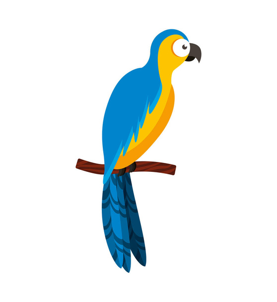 papağan tropik kuş simgesi - Vektör, Görsel