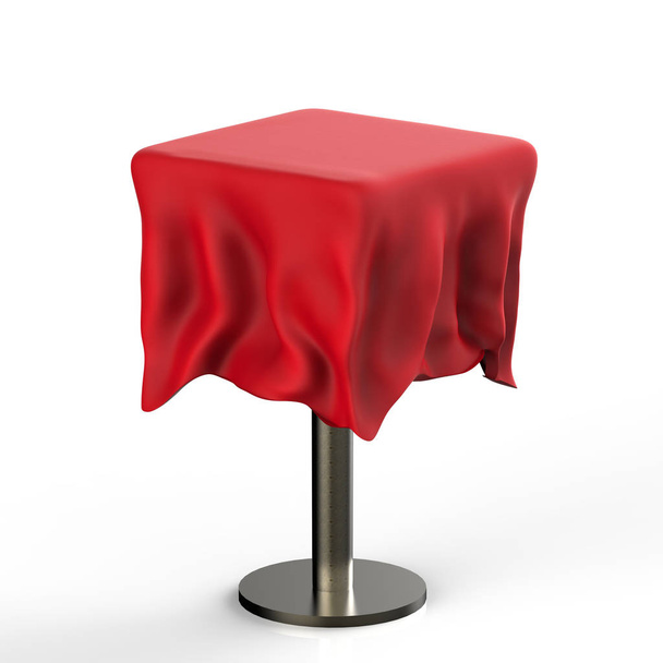 mesa com pano vermelho
 - Foto, Imagem