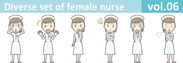 Різний набір жіночої медсестри, векторний формат EPS10 vol.06
 - Вектор, зображення