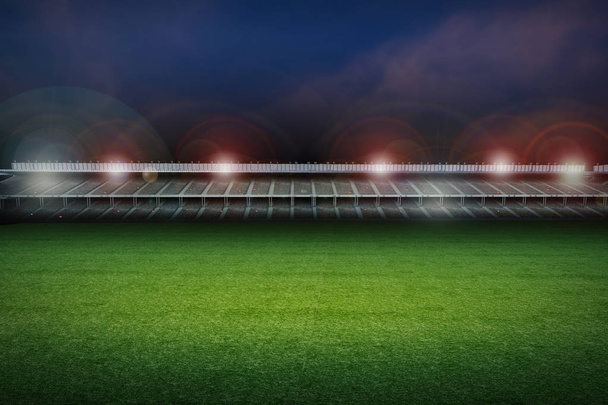 Stadion met voetbalveld - Foto, afbeelding