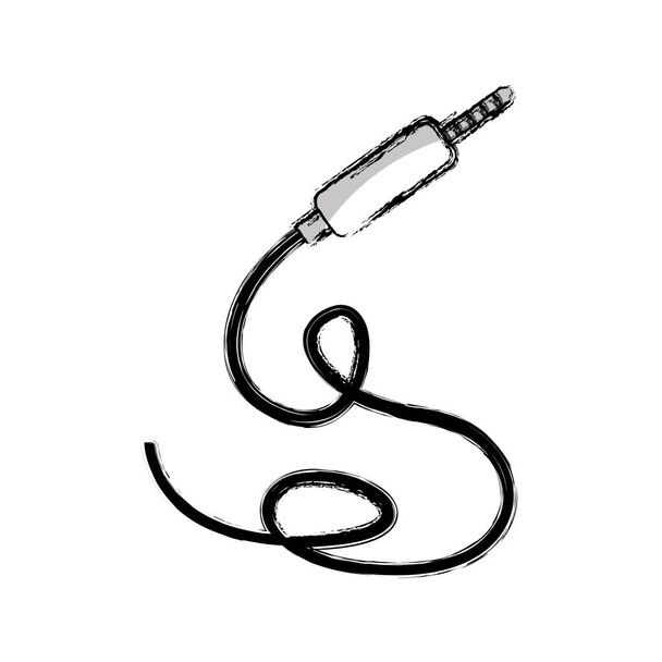 audio plug cable isolated icon - Vector, Image