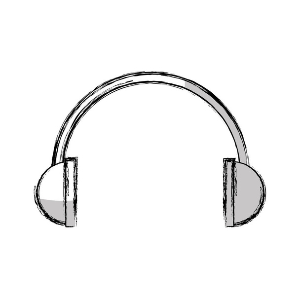 headset audio device isolated icon - Vector, Image