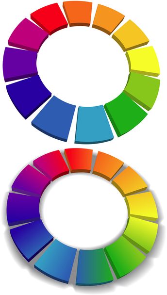 Color wheel set 3D wheels colors choice - Vector, Image
