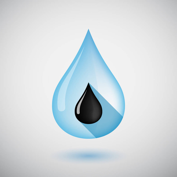 Ізольована крапля води з значком краплі нафти
 - Вектор, зображення
