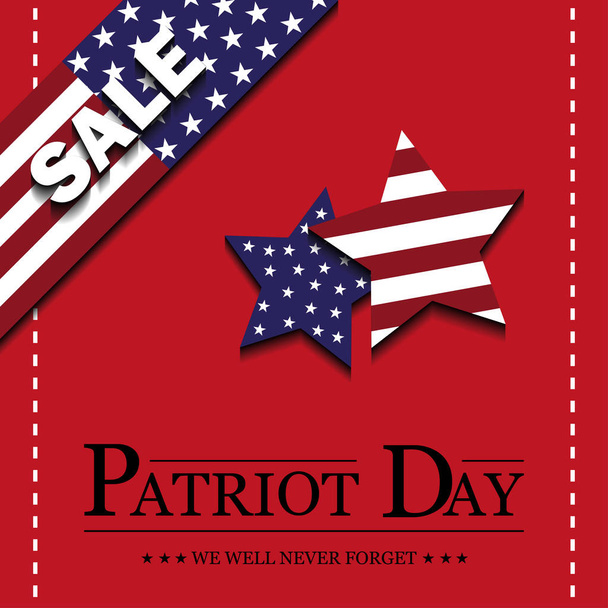 Sign Patriot Day on red background - Vector, Image