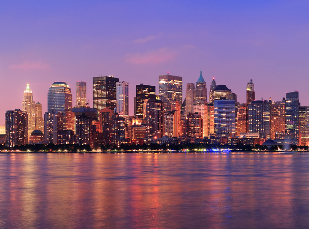 Nueva York Manhattan panorama del atardecer
 - Foto, imagen
