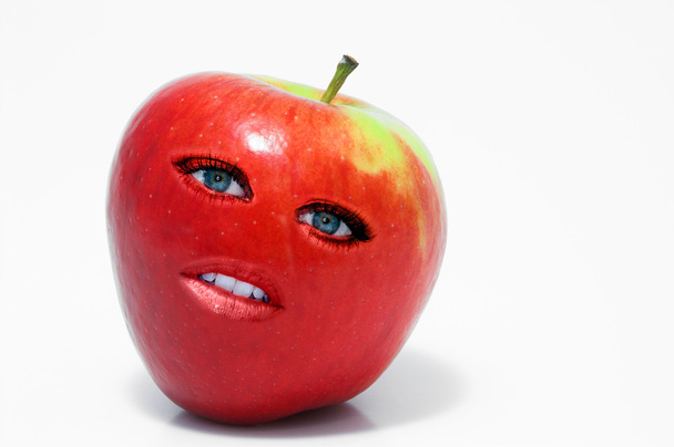 κόκκινο μήλο νόστιμα γυναίκα - Φωτογραφία, εικόνα