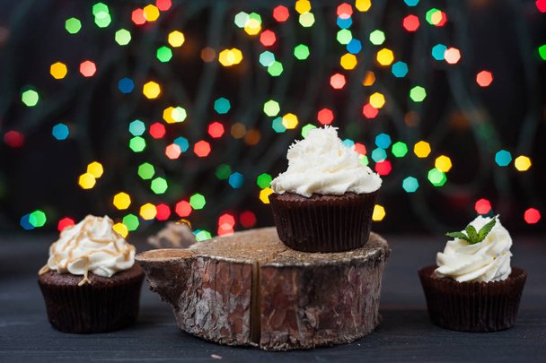 Cupcakes with sugar cream - Foto, Imagem