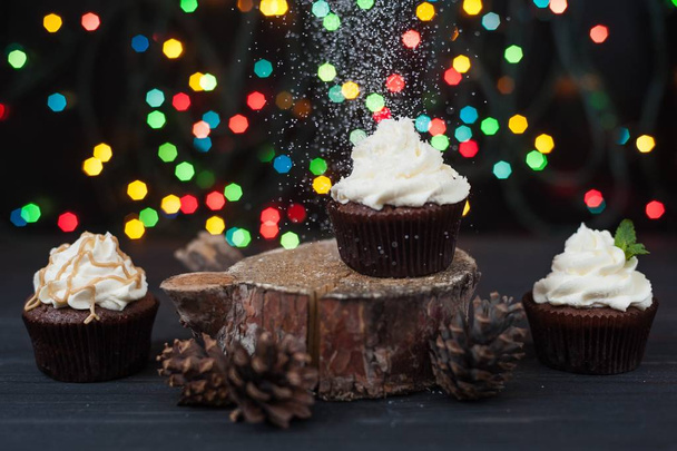 Cupcakes with sugar cream - Foto, Imagem