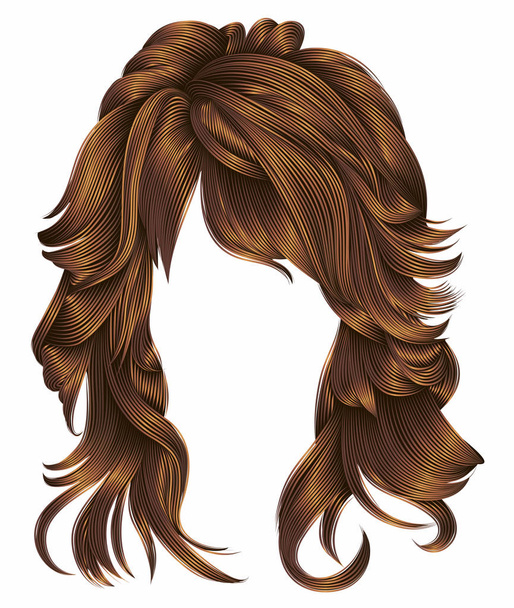 trendikäs nainen pitkät hiukset punaiset värit. kauneus muoti. realistinen 3d
  - Valokuva, kuva