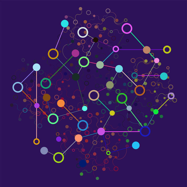 Графическая концепция социальной сети. Многоугольная структура геометрического множества с проволочной сеткой, современным хаотическим научным и техническим объектом
 - Фото, изображение