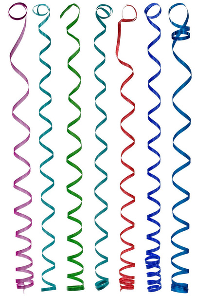 Multicolored streamer, isolated on a white background - Photo, Image
