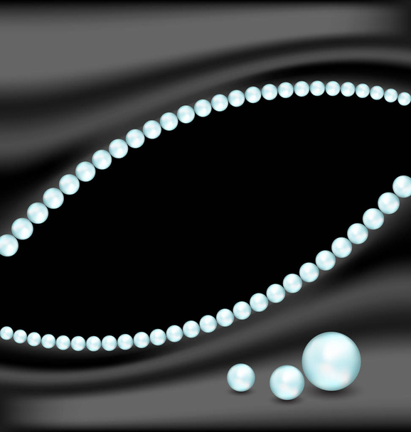 Luxury dark background with pearls - Φωτογραφία, εικόνα