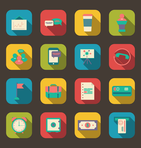 Flat Icons of Financial Service Items - 写真・画像