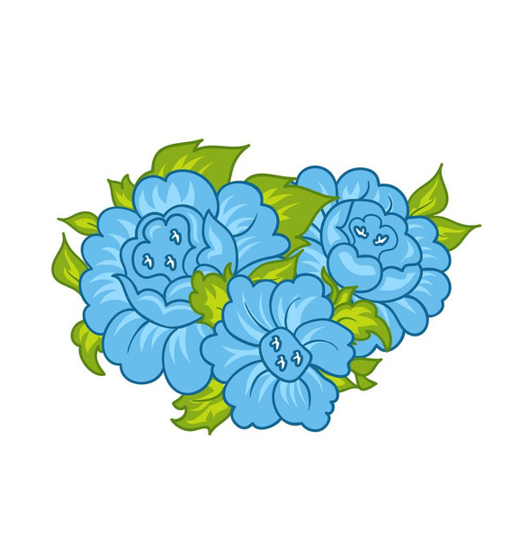 blue flowers isolated on white background - Фото, изображение