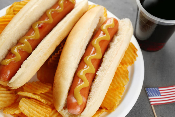 Hot dogs with mustard - Fotó, kép