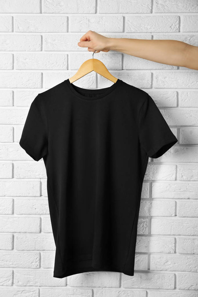 Blank black t-shirt - Fotoğraf, Görsel