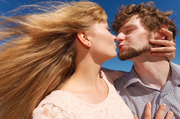 Dating. Couple in love kissing  - Fotó, kép