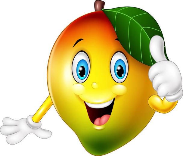 Yaşasın vererek karikatür mango - Vektör, Görsel