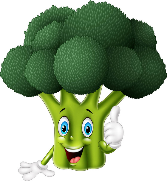 Cartoon-Brokkoli gibt die Daumen hoch - Vektor, Bild