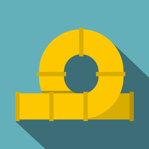 Yellow playground slider icon, flat style - Vecteur, image