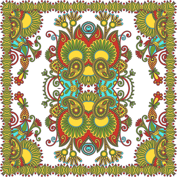 Traditional ornamental floral paisley bandanna - Wektor, obraz