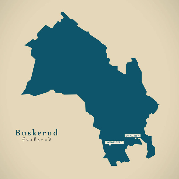 Mapa moderno - Buskerud Noruega NO
 - Foto, imagen
