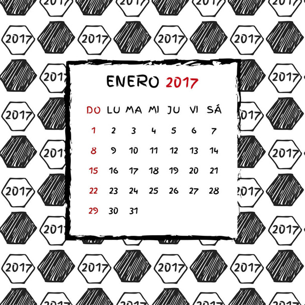 Spanish Calendar 2017. - Vector, Image