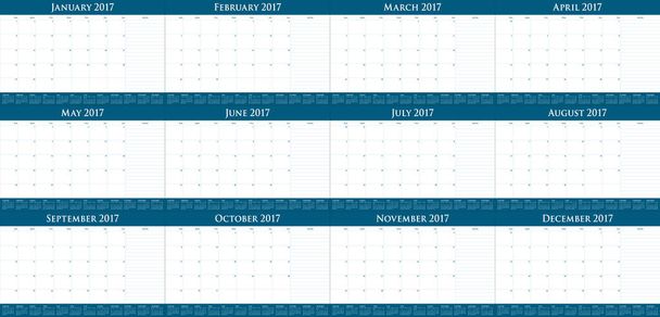 Year 2017 table calendar vector design template - Vektor, Bild