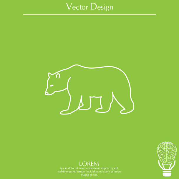 Bear line icon - Vector, Image