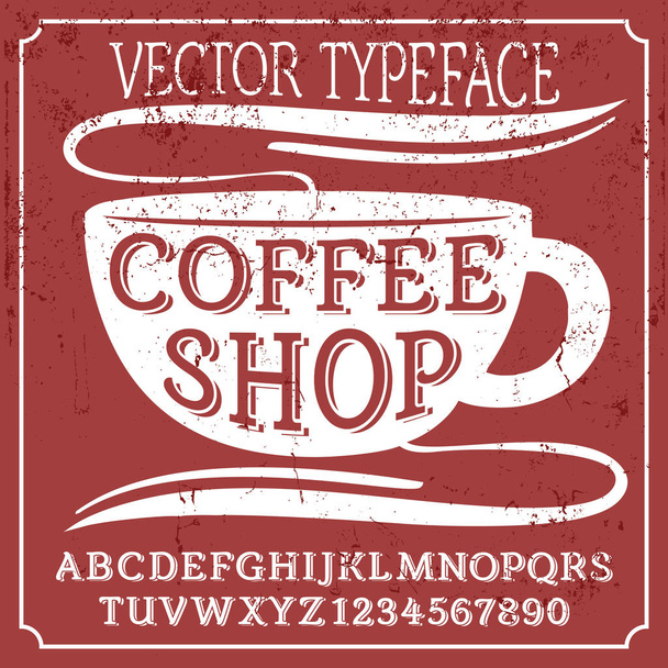Vintage kawy kroju pisma - Wektor, obraz