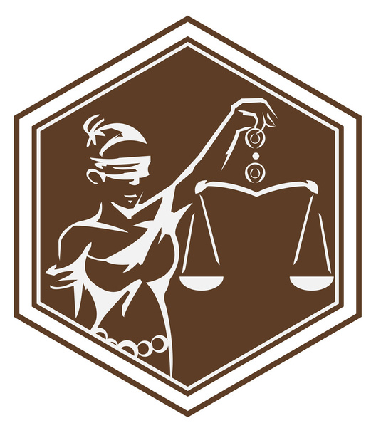 Justitie symbool dame - Vector, afbeelding