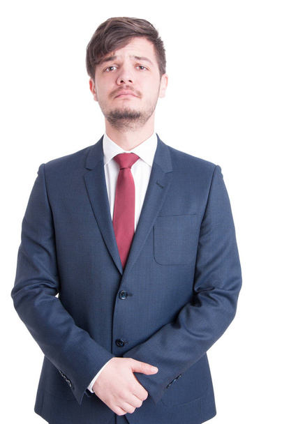Handsome man wearing suit standing serious  - Foto, Imagem
