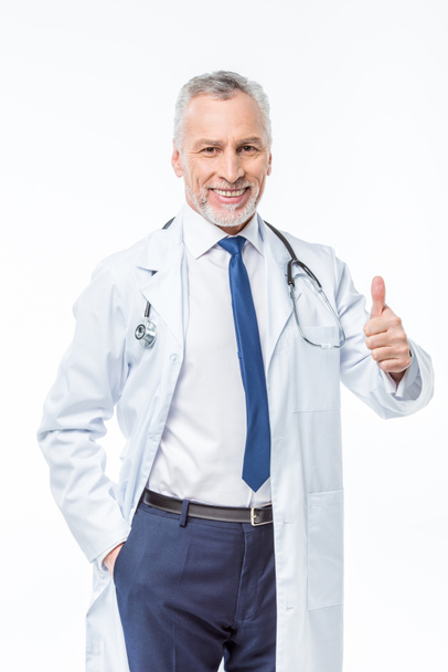 Mature doctor with stethoscope  - Φωτογραφία, εικόνα