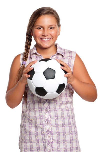 Girl with soccer ball - Fotoğraf, Görsel