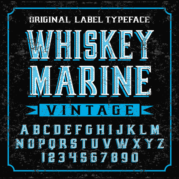 Ουίσκι Marine vintage γραμματοσειρά - Διάνυσμα, εικόνα