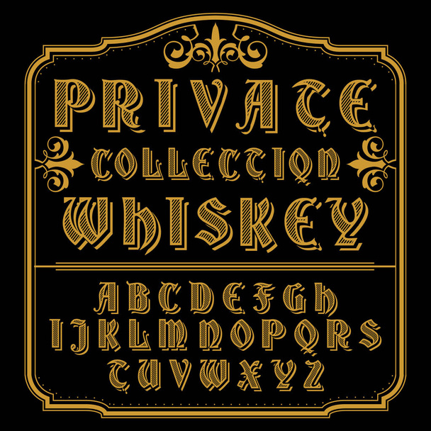 Частный коллекционный шрифт Whiskey
 - Вектор,изображение