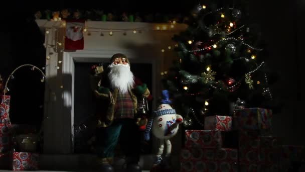 Aydınlatma bir arka plan üzerinde Noel Baba - Video, Çekim