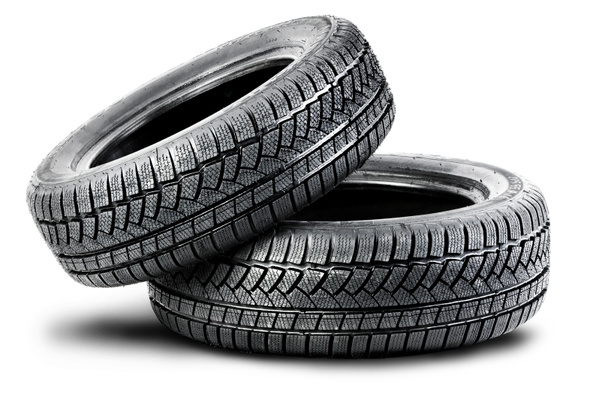 Dois pneus no fundo branco
 - Foto, Imagem