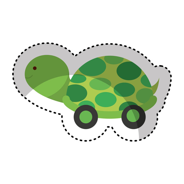 teknős baba aranyos ikon - Vektor, kép