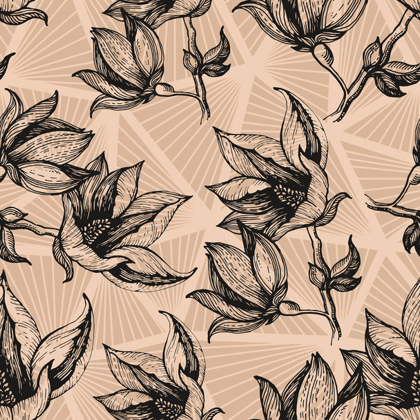 Hand drawn floral pattern - Vektor, Bild