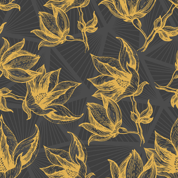 Hand drawn floral pattern - Vector, Image