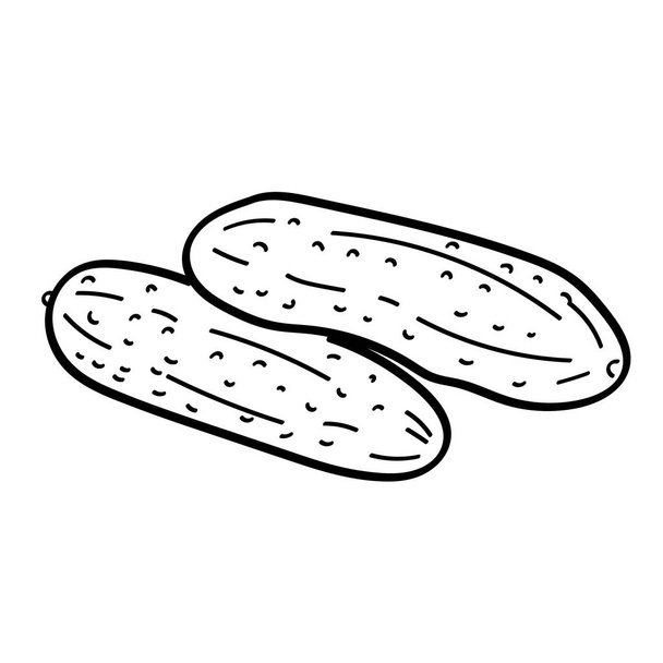 Hand drawn two cucumbers - Vektori, kuva